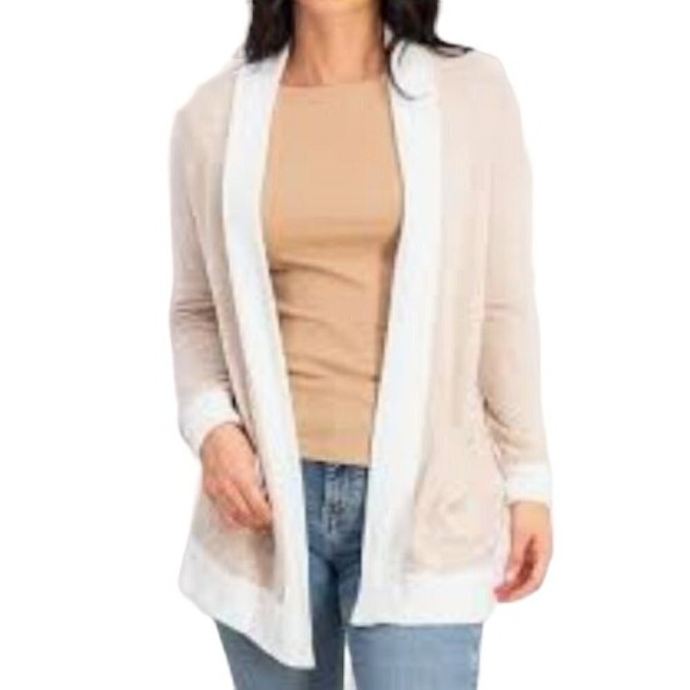 Market & Spruce Neutral Soft Open Cardigan Sweater Size S